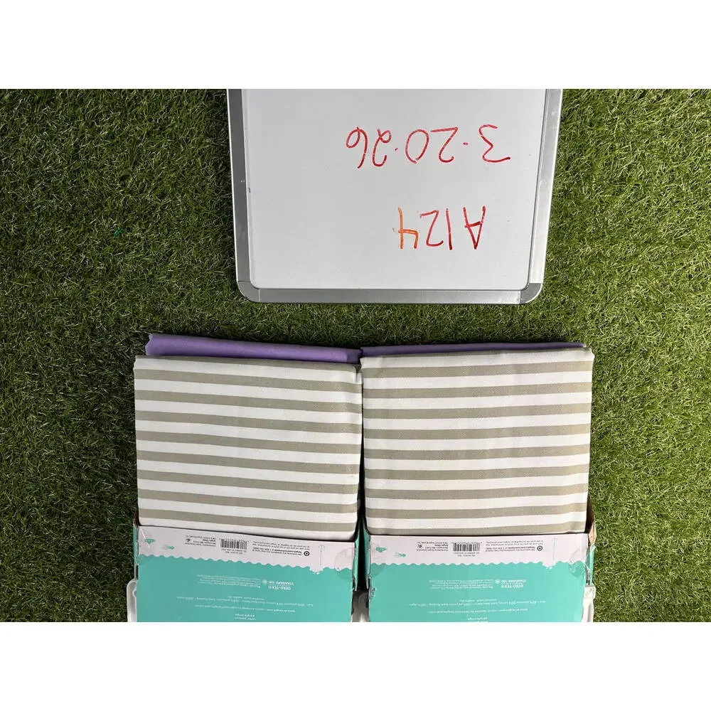 Pillowfort White‎ Purple and White Striped Window Curtain Panels - Set of 2 84